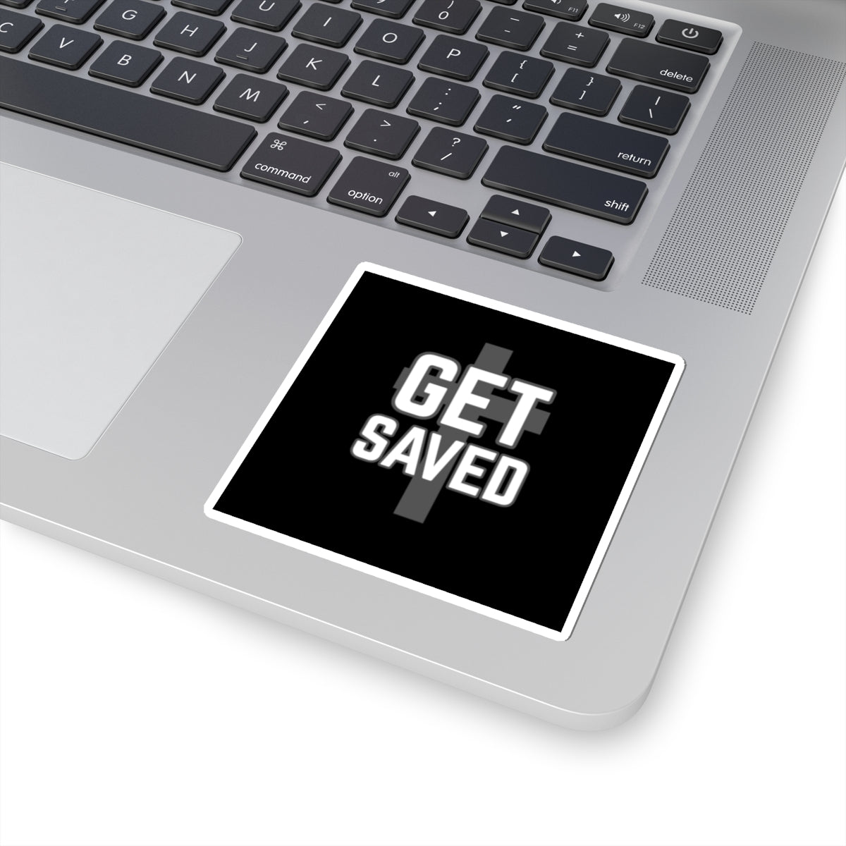 Get Saved Cross Sticker — Christian Faith Inspirational Kiss-Cut Sticker