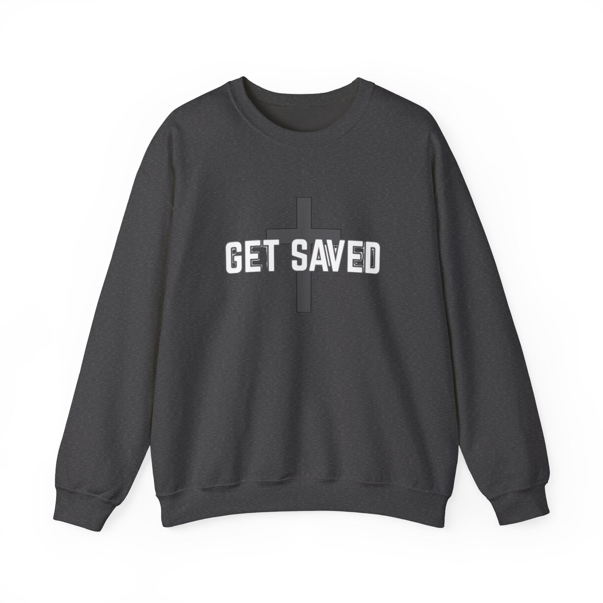 Get Saved Crewneck Sweatshirt — Christian Cross Faith Pullover