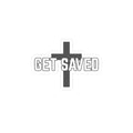 Get Saved Cross Sticker — Christian Faith Vinyl Kiss-Cut Sticker
